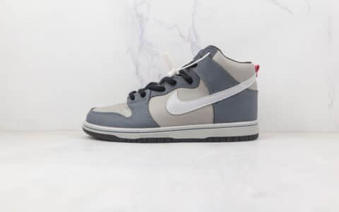 耐克Nike SB Dunk High Pro Medium Grey纯原版本高帮SB DUNK燧石灰板鞋内置气垫 货号：DJ9800-001