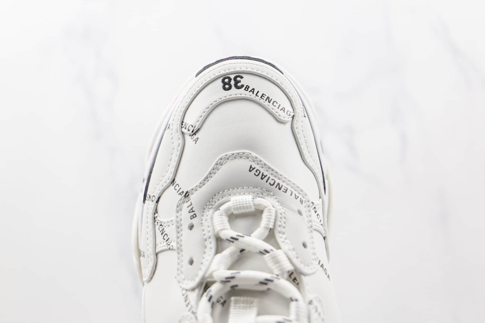 巴黎世家Balenciaga纯原版本初代白色黑字logo弹幕复古老爹鞋原盒原标