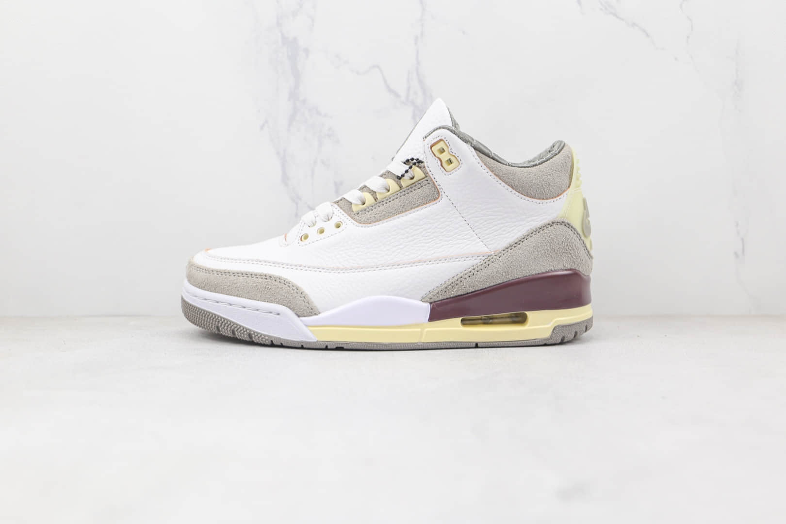 乔丹Air Jordan 3 Retro Medium Grey纯原版本高帮AJ3米白灰篮球鞋原楦头纸板打造 货号：DH3434-110