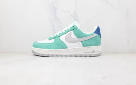 耐克Nike Air Force 1’07 Low纯原版本低帮空军一号釜山行麂皮白绿色板鞋内置气垫 货号：BQ8988-102