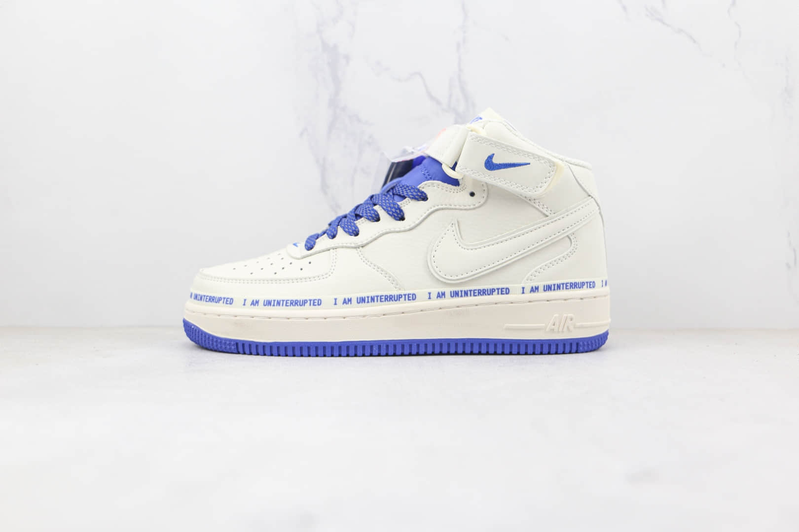 耐克Nike Air Force 1’07 Mid纯原版本中帮空军一号白蓝色马克笔3M反光板鞋内置气垫 货号：NU3060-686