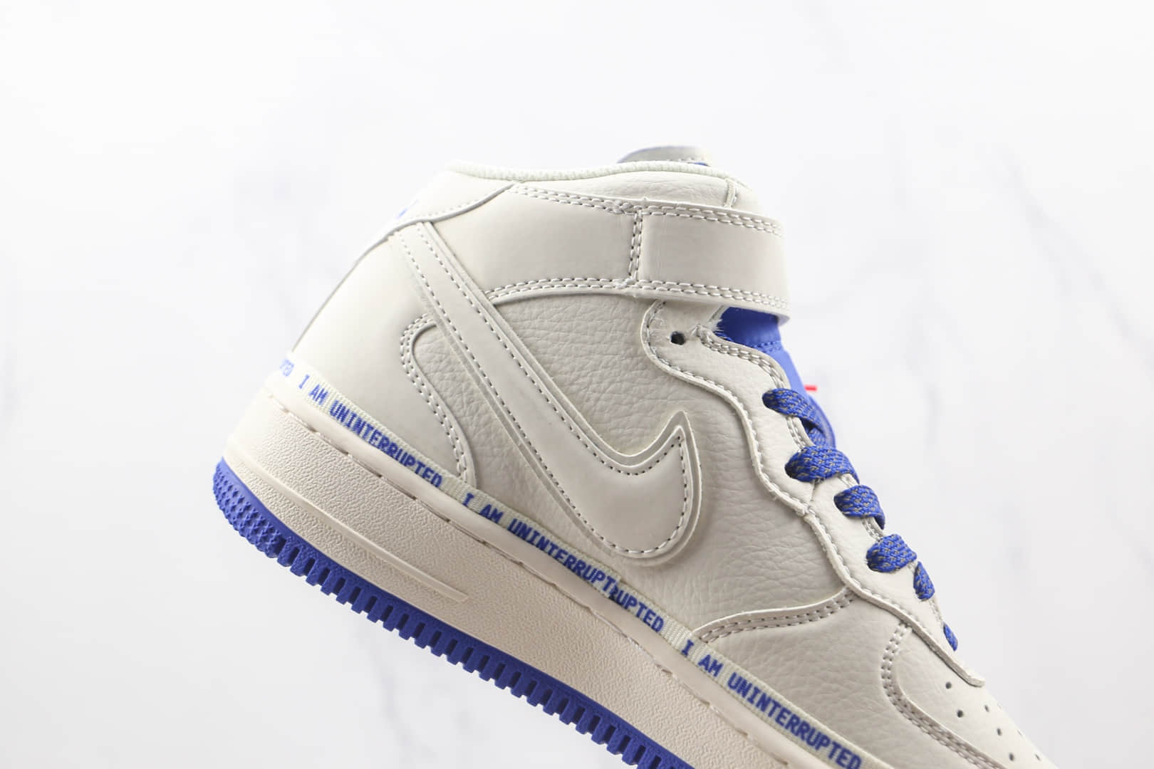 耐克Nike Air Force 1’07 Mid纯原版本中帮空军一号白蓝色马克笔3M反光板鞋内置气垫 货号：NU3060-686