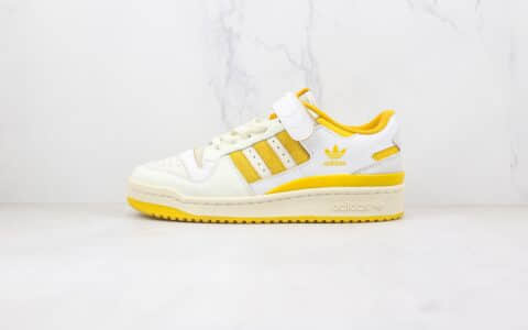 阿迪达斯Adidas originals Forum 84 low纯原版本白黄色Forum84复古板鞋原楦头纸板打造 货号：GX4537