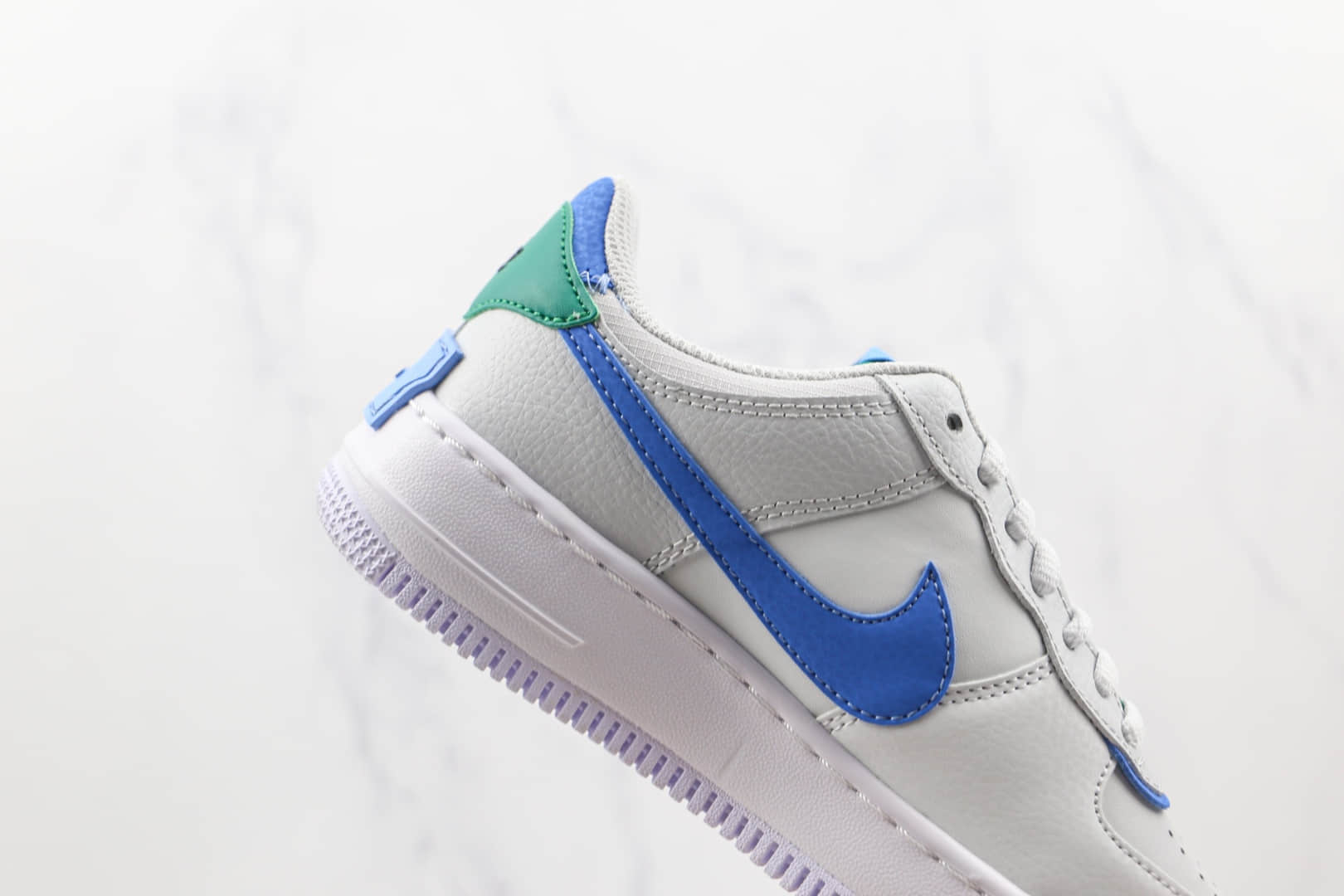 耐克Nike Air Force 1 Shadow纯原版本低帮空军一号马卡龙白绿蓝色板鞋原盒原标 货号：CI0919-004