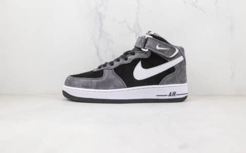 耐克Nike Air Force 1 07 Mid纯原版本中帮空军一号麂皮黑白灰板鞋原楦头纸板打造 货号：QT3369-996