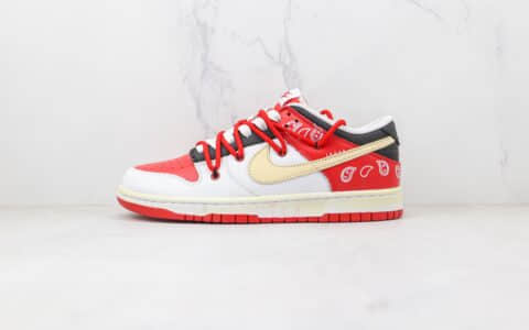 耐克Nike Dunk Low University Red x NBA联名款纯原版本低帮DUNK白红色解构腰果花板鞋原楦头纸板打造 货号：DD1391-600