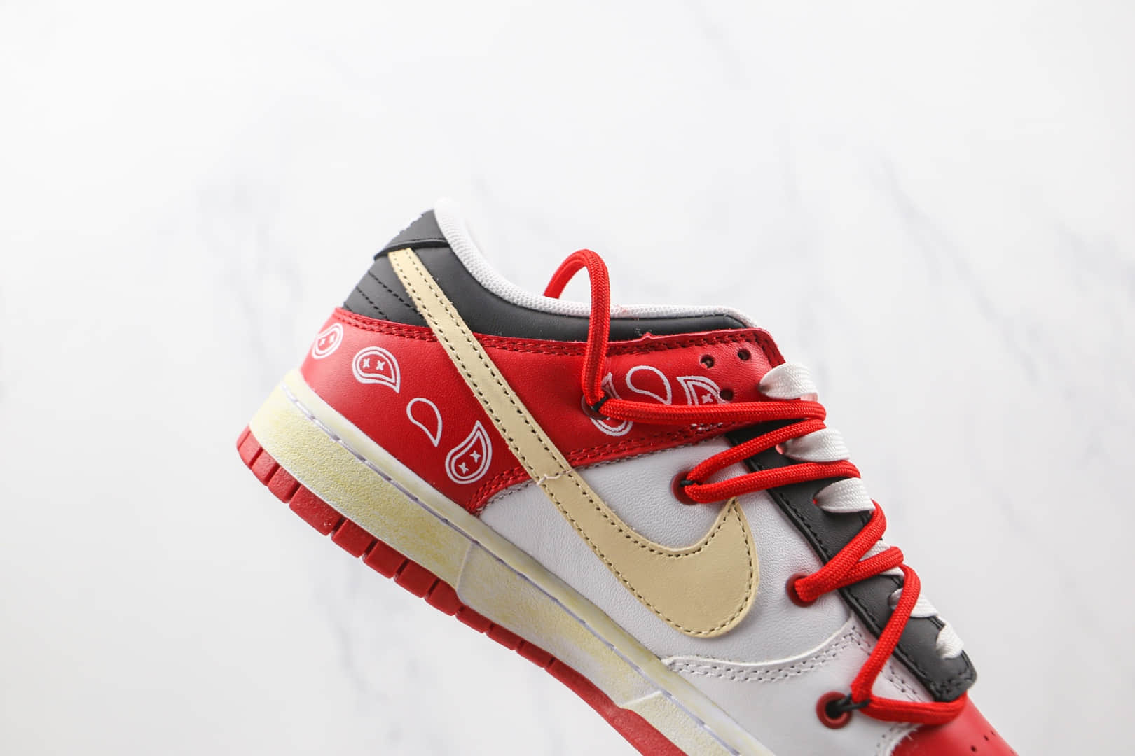 耐克Nike Dunk Low University Red x NBA联名款纯原版本低帮DUNK白红色解构腰果花板鞋原楦头纸板打造 货号：DD1391-600