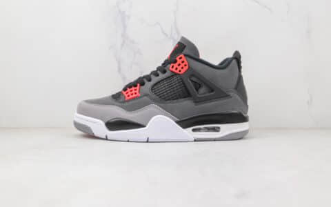 乔丹Air Jordan 4 Retro Infrared纯原版本黑灰色AJ4灰水泥红外线篮球鞋原楦头纸板打造 货号：DH6927-061