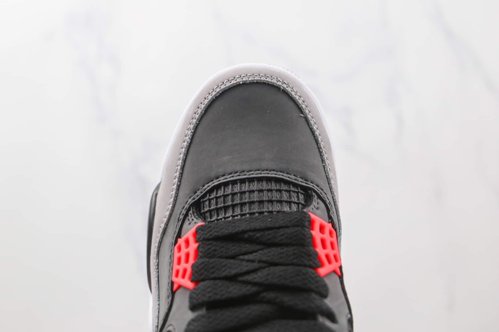 乔丹Air Jordan 4 Retro Infrared纯原版本黑灰色AJ4灰水泥红外线篮球鞋原楦头纸板打造 货号：DH6927-061