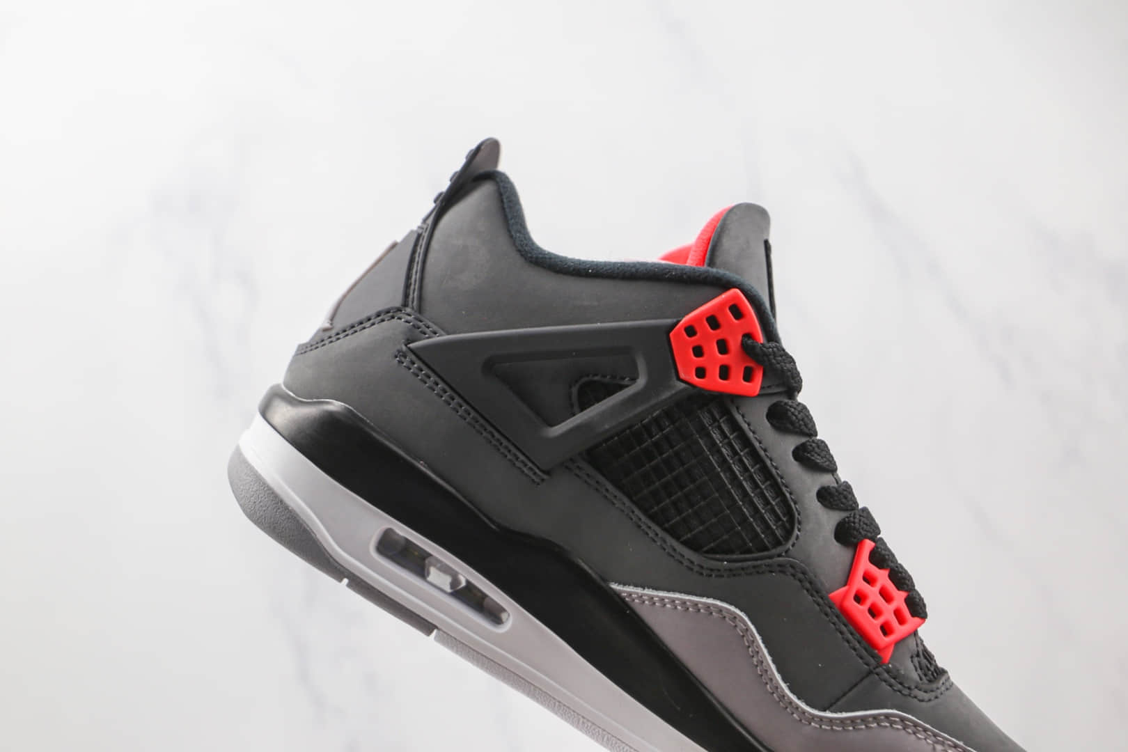 乔丹Air Jordan 4 Retro Infrared纯原版本黑灰色AJ4灰水泥红外线篮球鞋原楦头纸板打造 货号：DH6927-061