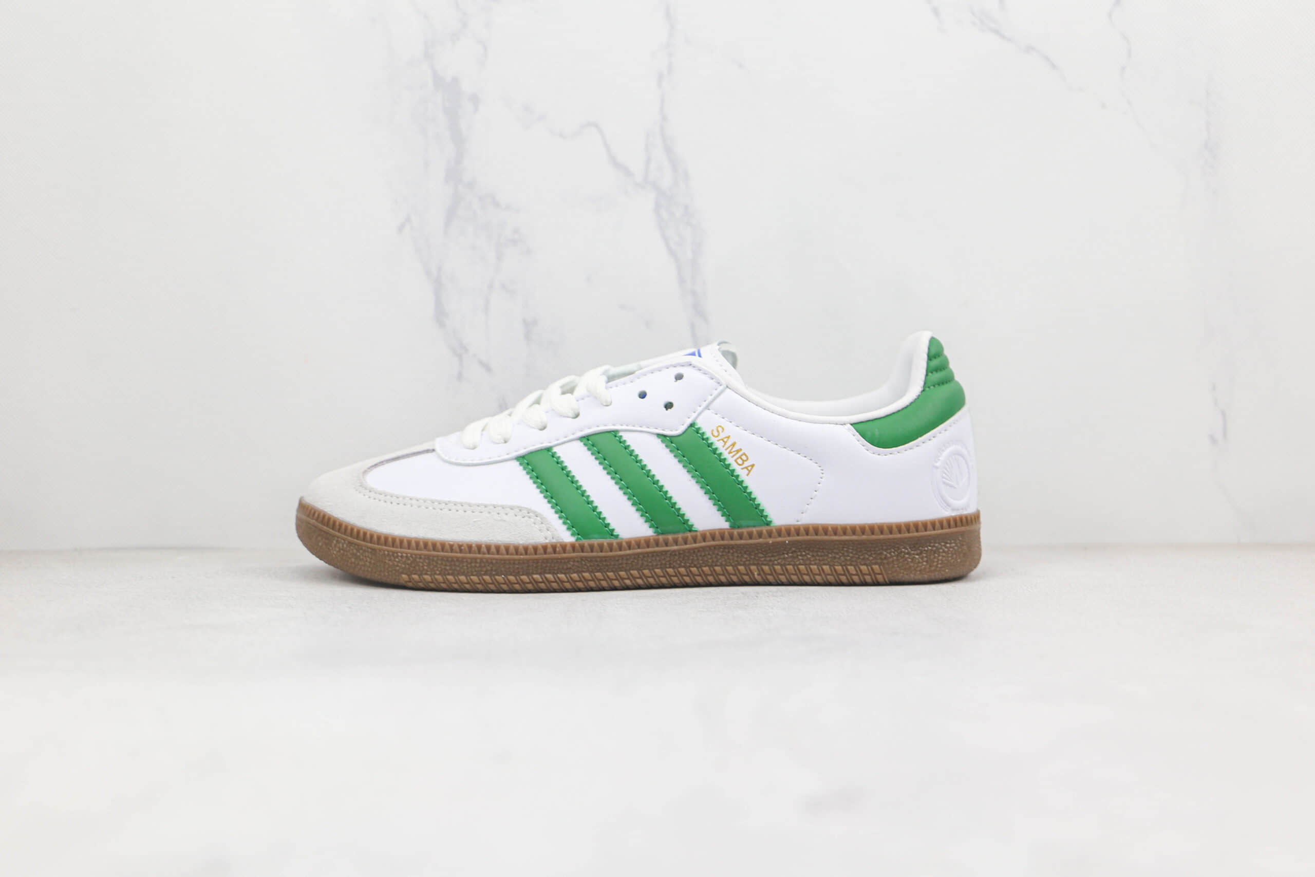 阿迪达斯Adidas Samba Vegan纯原版本桑巴白绿色板鞋原档案数据开发 货号：EF6552