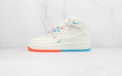 耐克Nike Air Force 1’07 Low纯原版本中帮空军一号白橙双钩板鞋内置气垫 货号：MI9663-536