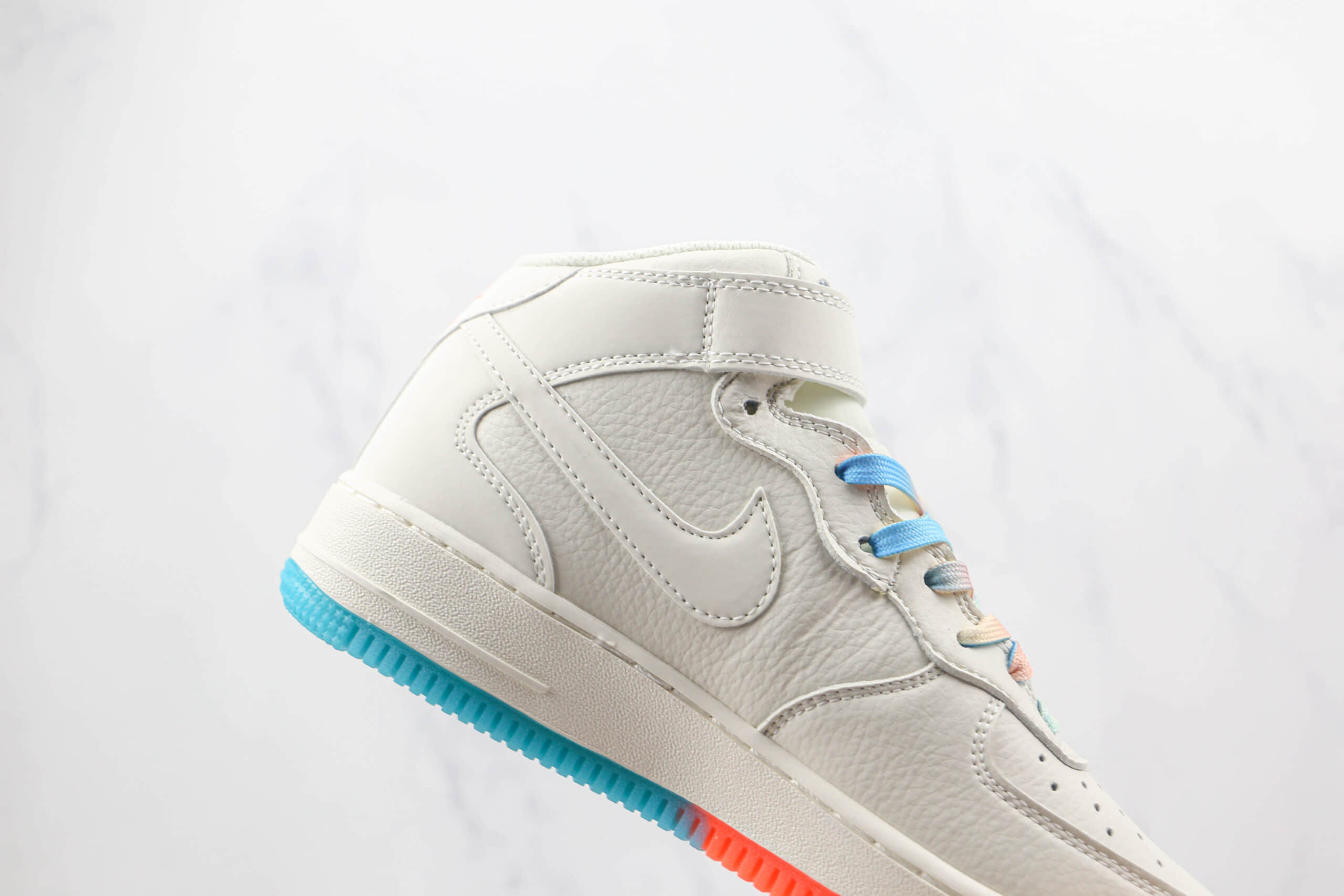 耐克Nike Air Force 1’07 Low纯原版本中帮空军一号白橙双钩板鞋内置气垫 货号：MI9663-536