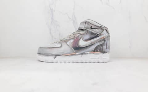 耐克Nike Air Force 1‘07纯原版本中帮空军一号灰色素描板鞋内置气垫 货号：CW7282-103