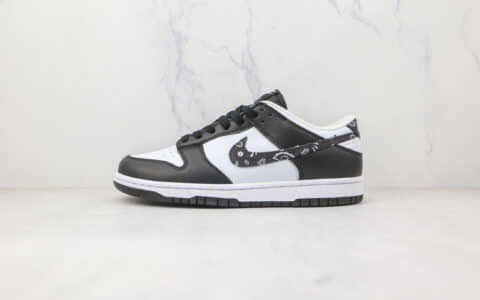 耐克Nike Dunk Low Black Paisley纯原版本低帮SB DUNK佩斯利黑白色腰果花印花钩板鞋原楦头纸板打造 货号：DH4401-100