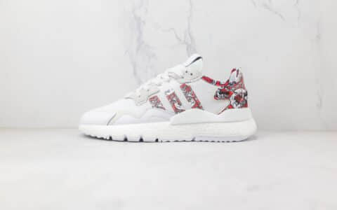 阿迪达斯Adidas Nite Jogger 2021 Boost纯原版本夜行者一代白红色爆米花跑鞋原楦头纸板打造 货号：FW6696