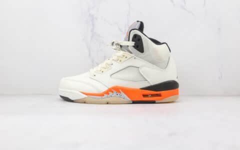 乔丹Air Jordan 5 Retro纯原版本高帮AJ5白橙扣碎篮球鞋原档案数据开发 货号：DC1060-100