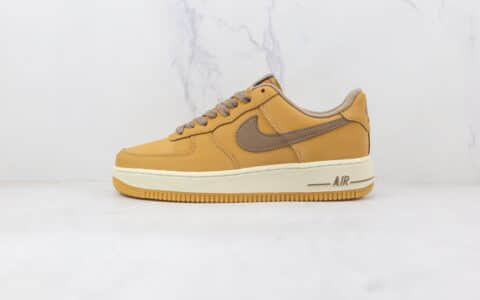 耐克Nike Air Force 1 07 Low纯原版本低帮空军一号卡其色板鞋内置气垫 货号：309652-721