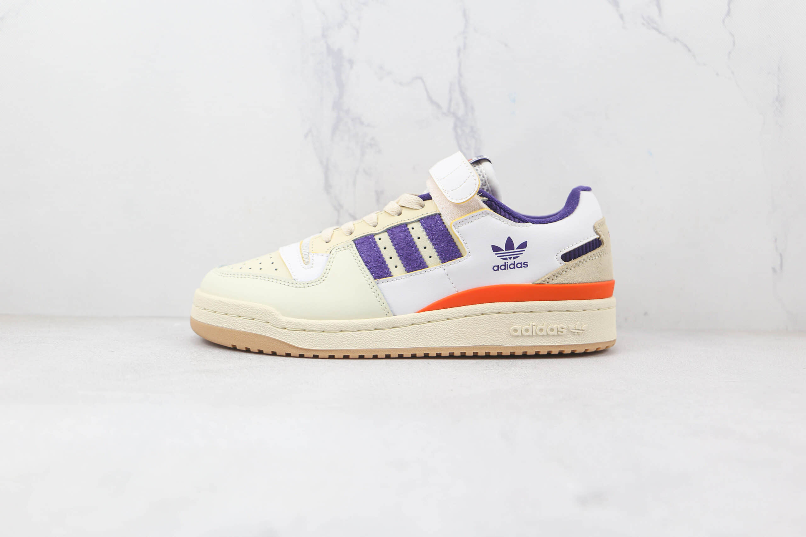 阿迪达斯adidas originals Forum 84 low纯原版本紫橙色Forum84复古板鞋原楦头纸板打造 货号：GX9039