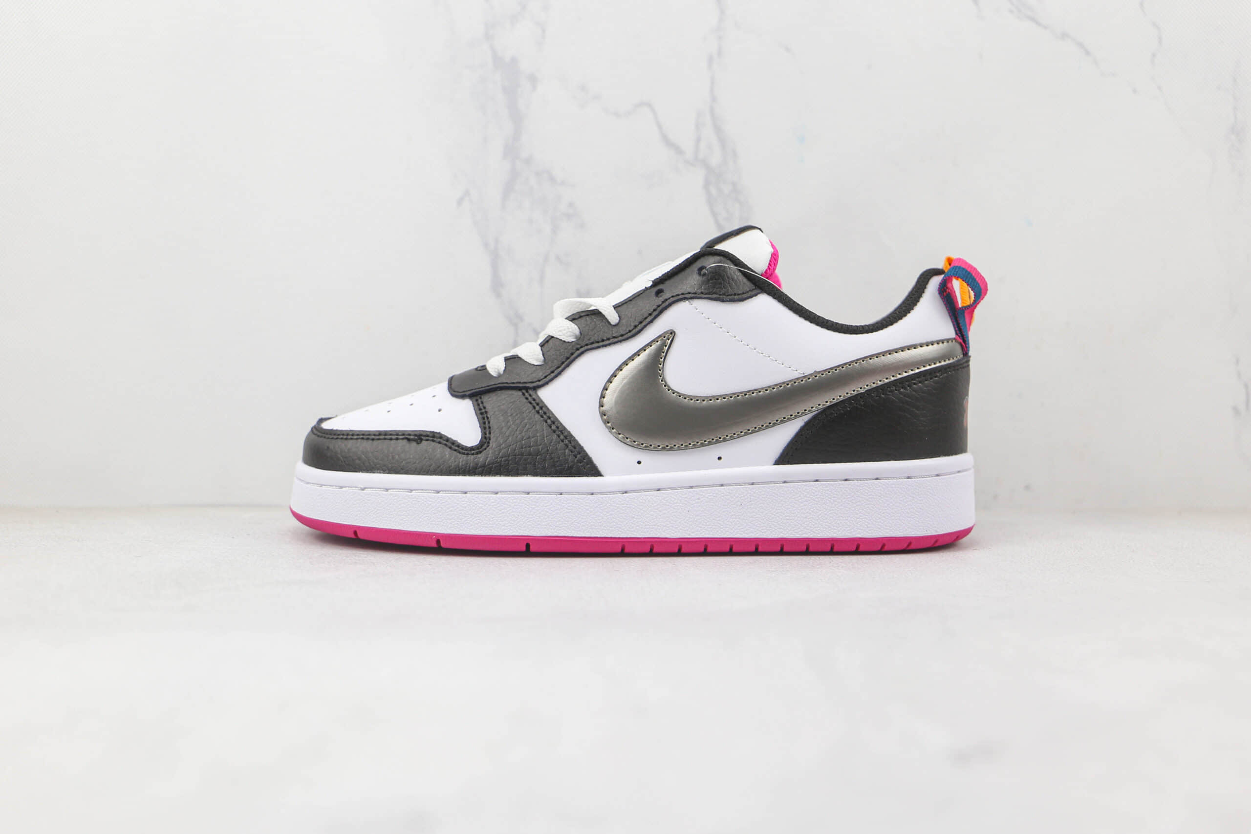 耐克Nike Court Borough Low 2 SE1纯原版本白银黑学院系列板鞋原盒原标 货号：DJ0040-100