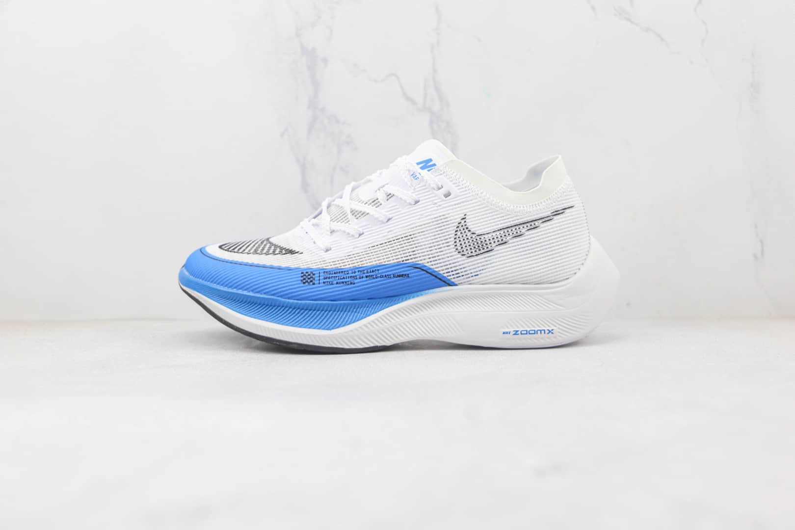 耐克Nike ZoomX VaporFly NEXT%2纯原版本马拉松白蓝色慢跑鞋原楦头纸板打造 货号：CU4111-102