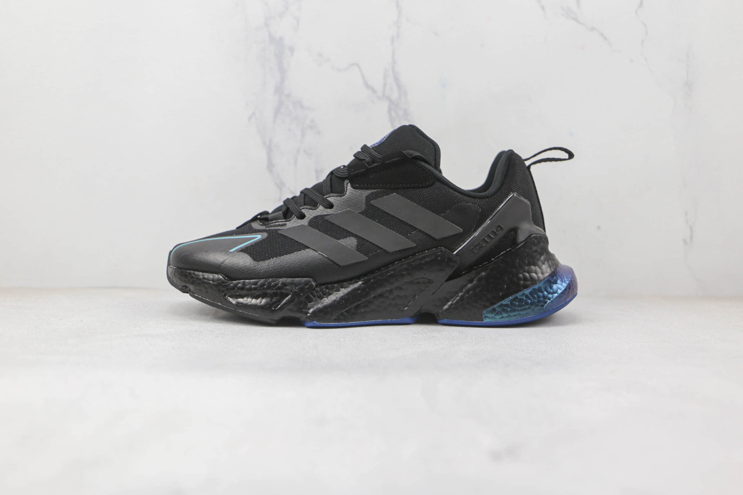 阿迪达斯Adidas Boost X9000L4纯原版本黑蓝色X9000复古爆米花跑鞋原楦头纸板打造 货号：GX1164