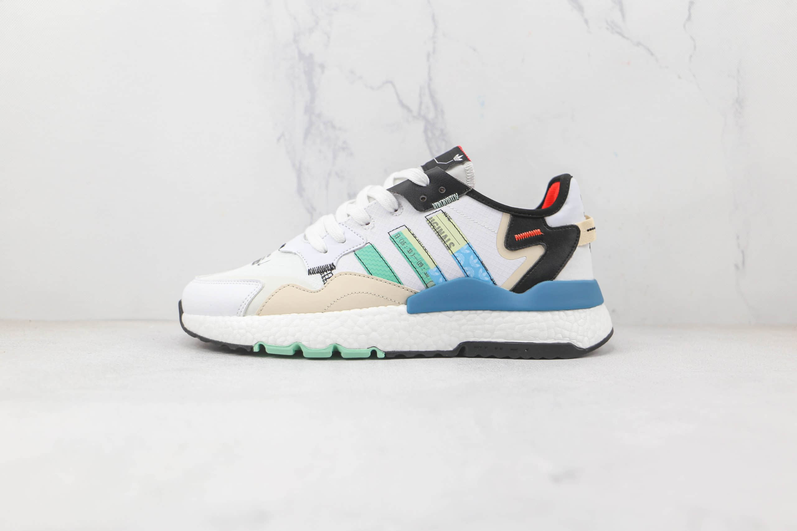 阿迪达斯Adidas Nite Jogger 2021 Boost纯原版本夜行者一代白色爆米花跑鞋原楦头纸板打造 货号：GW4229