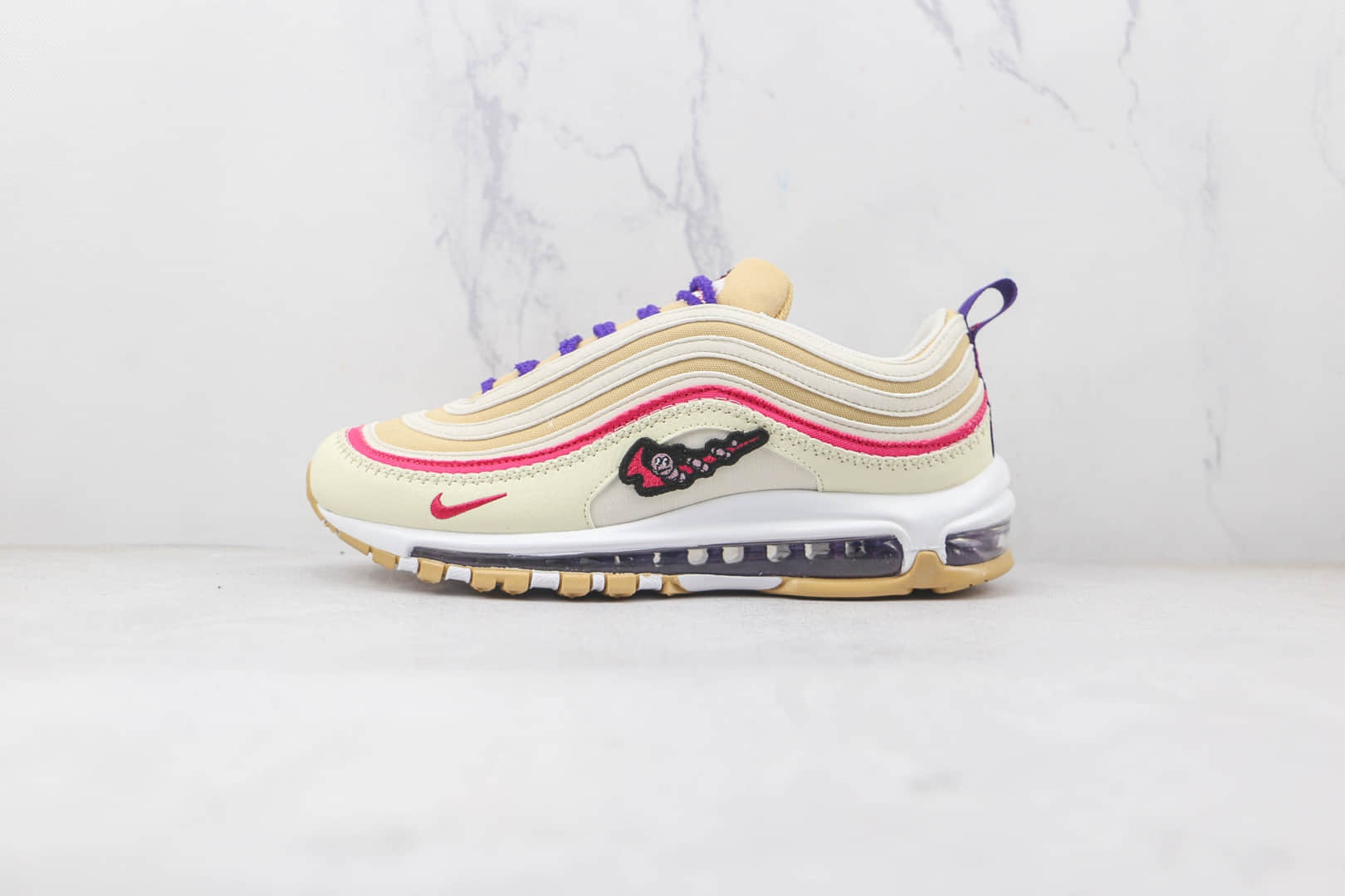 耐克NIKE Air Max 97纯原版本米紫刺绣Max97气垫鞋原楦头纸板打造原盒原标 货号：DH4759-200