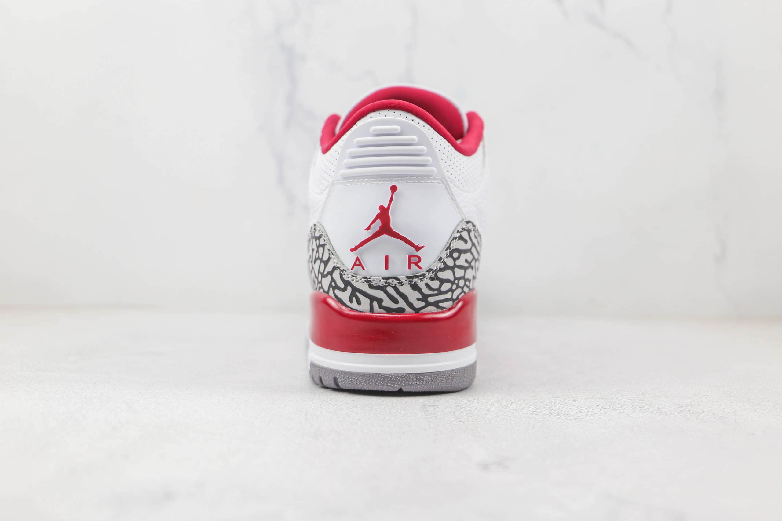 乔丹Air Jordan 3 Retro Cardinal纯原版本红雀AJ3白红灰水泥配色篮球鞋原档案数据开发 货号：CT8532-126