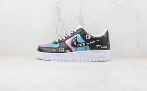 耐克Nike Air Force1纯原版本低帮空军一号赛博朋克黑粉电玩像素板鞋内置气垫 货号：CW2288-111