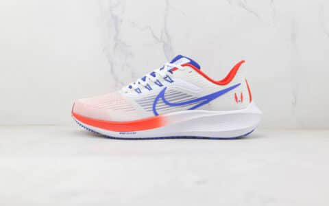 耐克Nike Air Zoom Pegasus纯原版本登月39代白蓝红色针织慢跑鞋原楦头纸板打造 货号：DQ7885-100