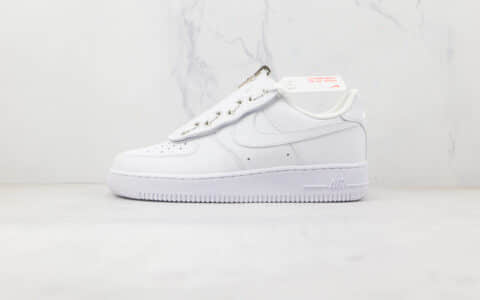 耐克Nike Air Force 1 '07 Low Shroud纯原版本低帮空军一号皮革白拉链鞋舌片板鞋内置气垫 货号：DC8875-100