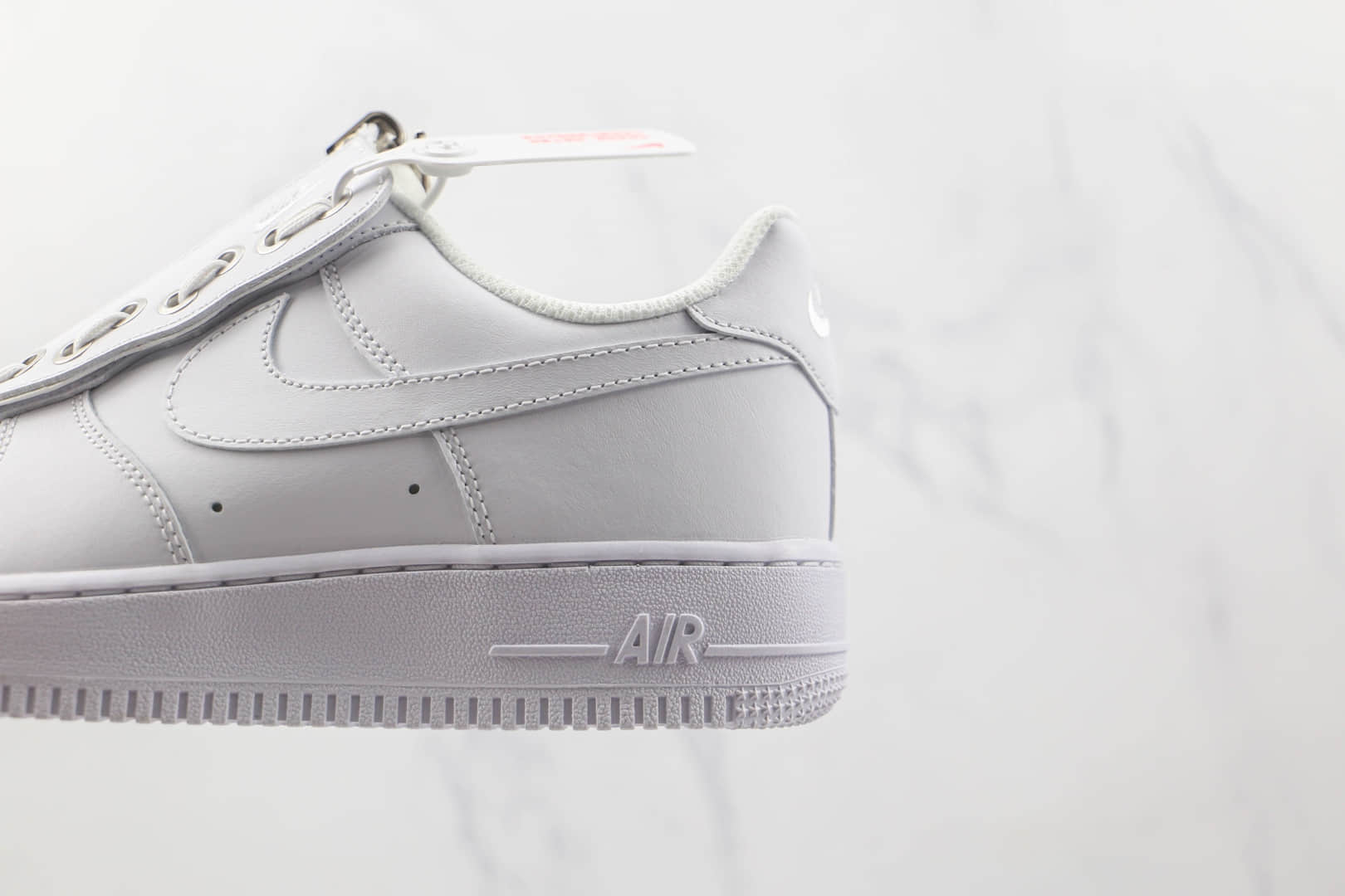 耐克Nike Air Force 1 '07 Low Shroud纯原版本低帮空军一号皮革白拉链鞋舌片板鞋内置气垫 货号：DC8875-100