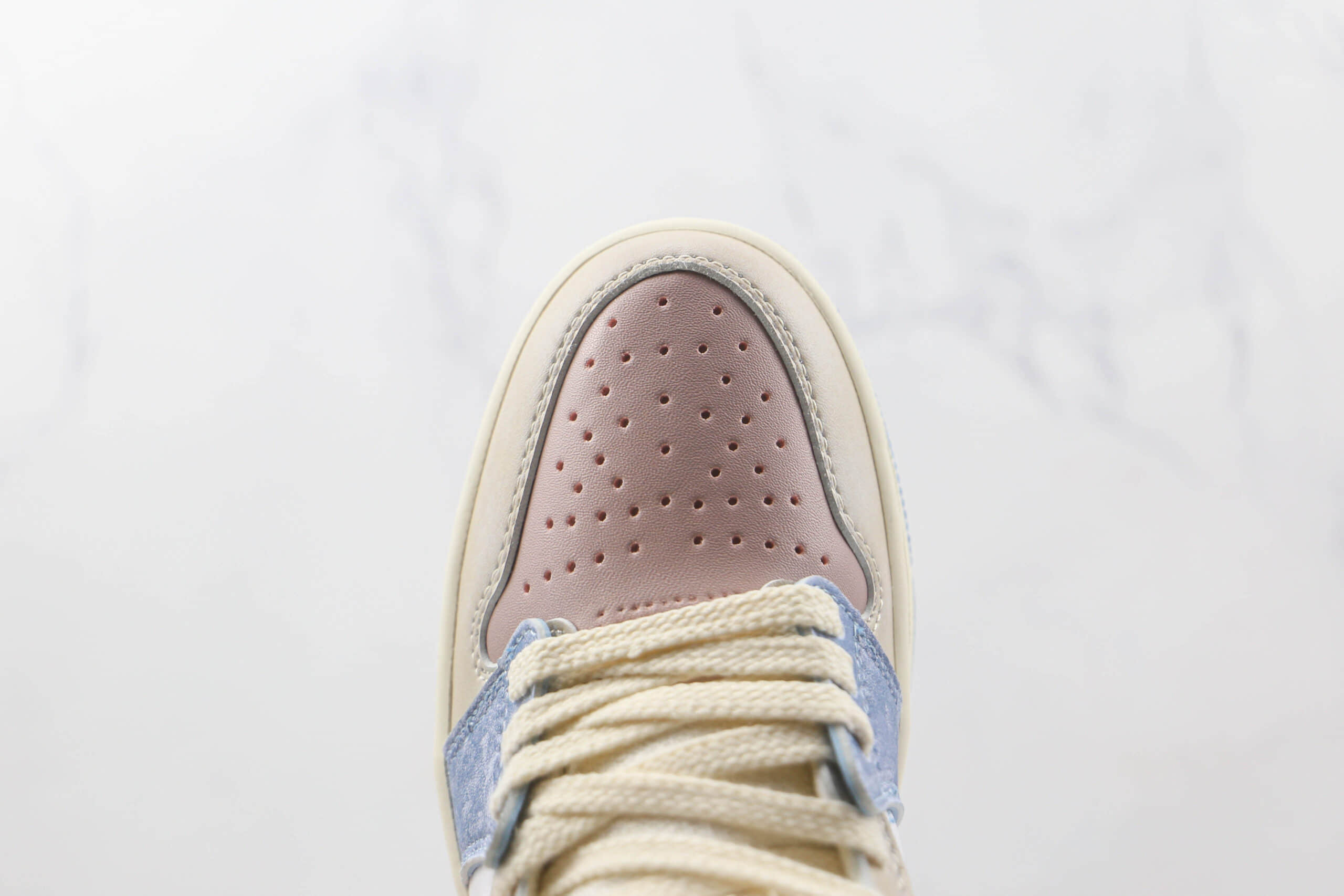 乔丹Air Jordan 1 Zoom CMFT Corduroy纯原版本中帮AJ1粉蓝色反毛皮篮球鞋原楦头纸板打造 货号：DQ5092-651