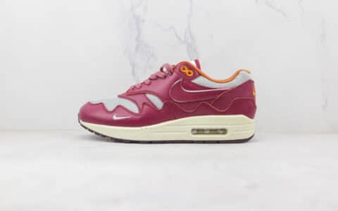 耐克Nike Air Max 1 Monarch 1 x Patta联名款纯原版本酒红色波浪纹Max1气垫鞋原档案数据开发 货号：DO9549-001