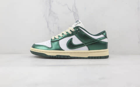 耐克Nike Dunk Low Vintage Green纯原版本低帮DUNK白绿做旧板鞋原盒原标 货号：DQ8580-100