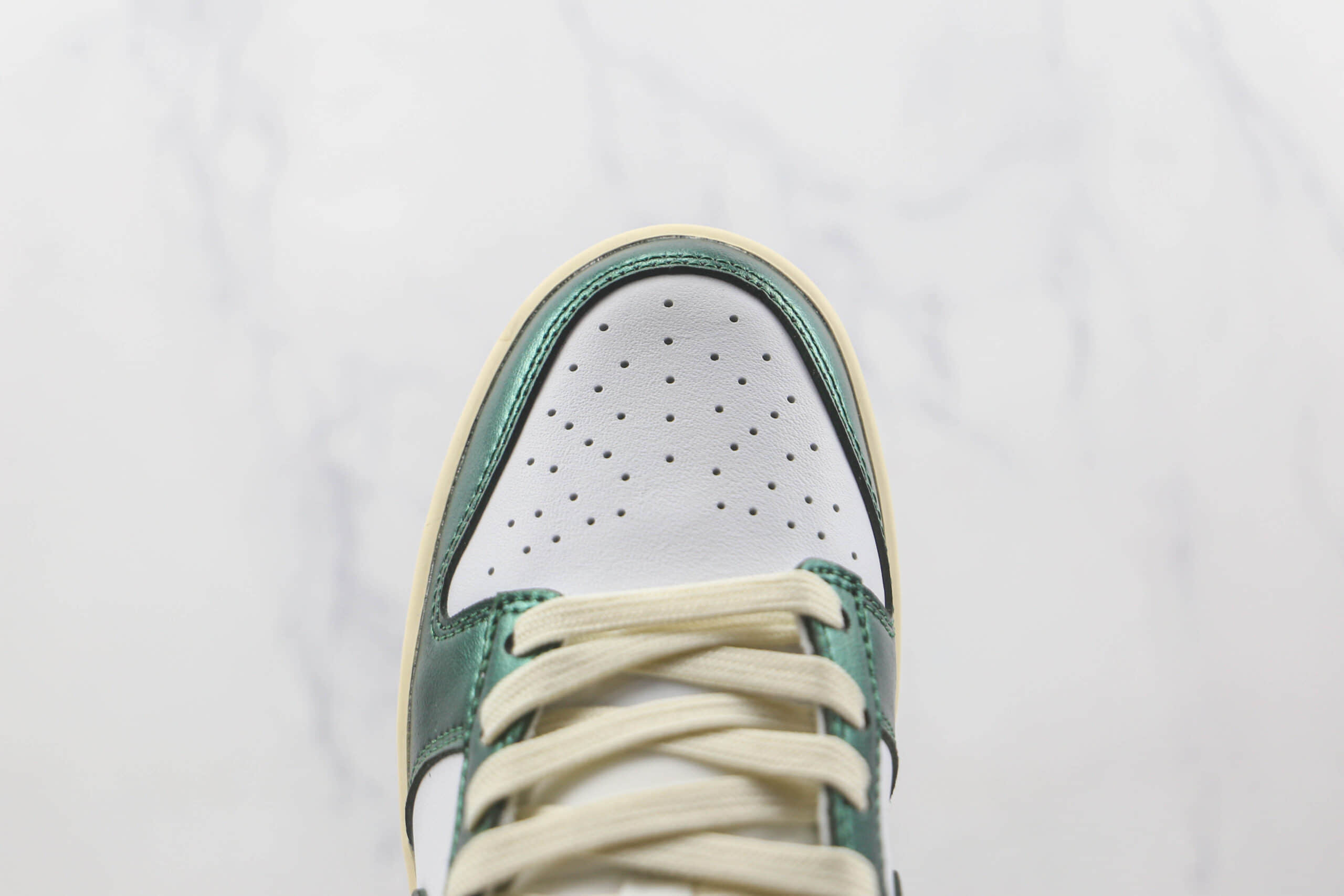 耐克Nike Dunk Low Vintage Green纯原版本低帮DUNK白绿做旧板鞋原盒原标 货号：DQ8580-100