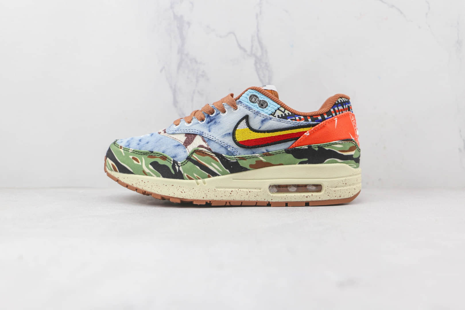 耐克Nike Air Max 1 x Concepts联名款纯原版本迷彩丹宁Max1气垫鞋原档案数据开发 货号：DN1803-900