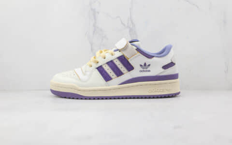 阿迪达斯Adidas originals Forum 84 low纯原版本白紫色Forum84魔术贴板鞋原盒原标原楦头纸板打造 货号：GX4535