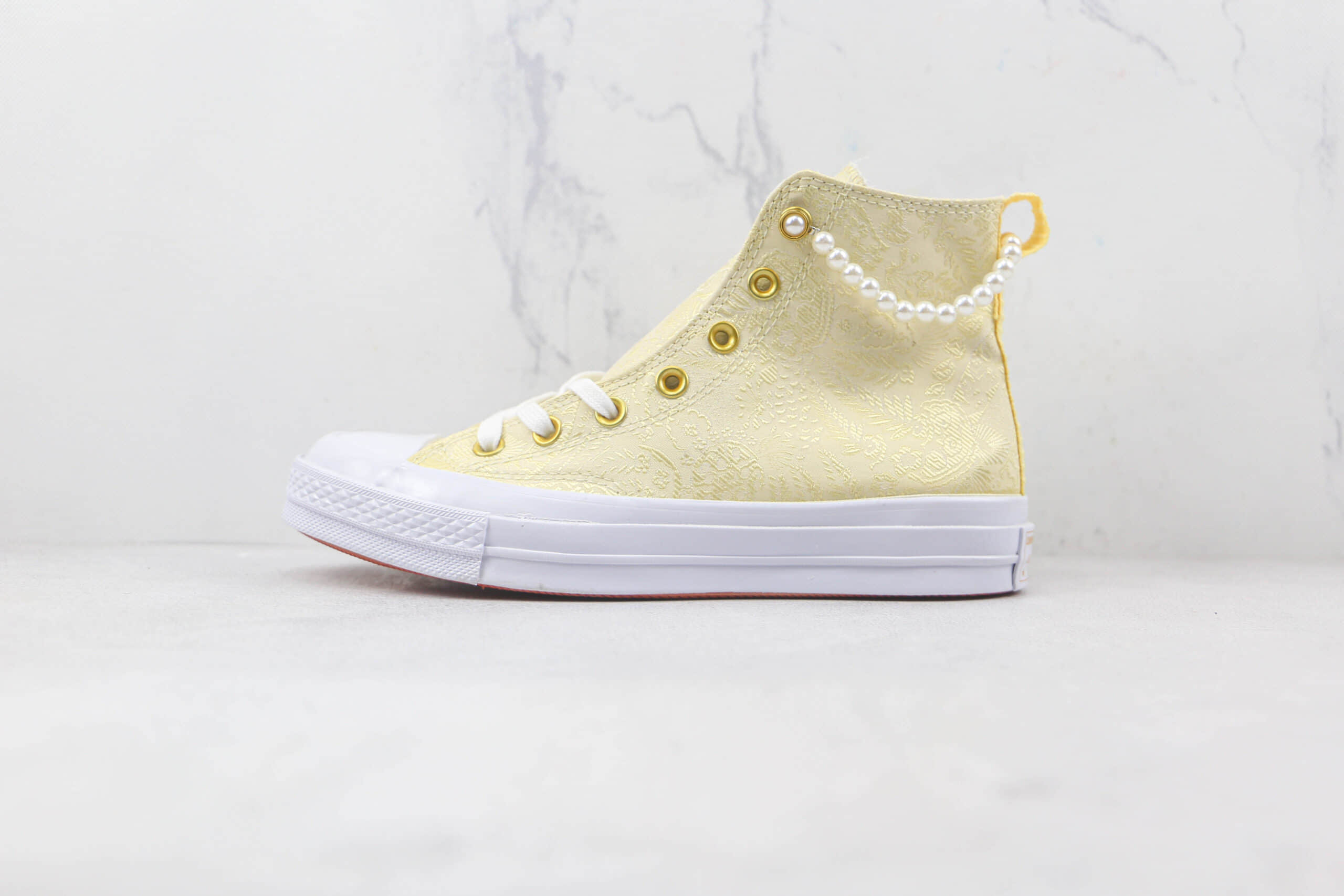 匡威Converse chuck 1970S公司级版本浅金色宫锁珠帘中国风系列硫化帆布鞋原楦头纸板打造 货号：173201C