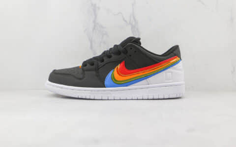 耐克Nike SB Dunk Low x Polaroid联名款纯原版本低帮SB DUNK三色彩虹勾板鞋原档案数据开发 货号：DH7722-001