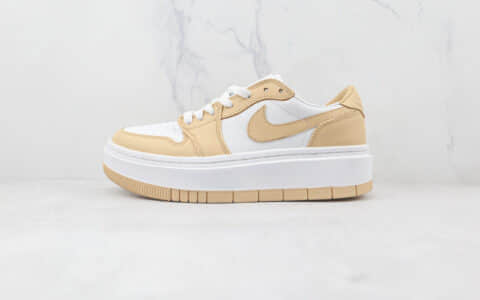 乔丹Air Jordan 1 Elevate Low SE纯原版本低帮AJ1白黄色厚底板鞋原楦头纸板打造 货号：DH7004-102