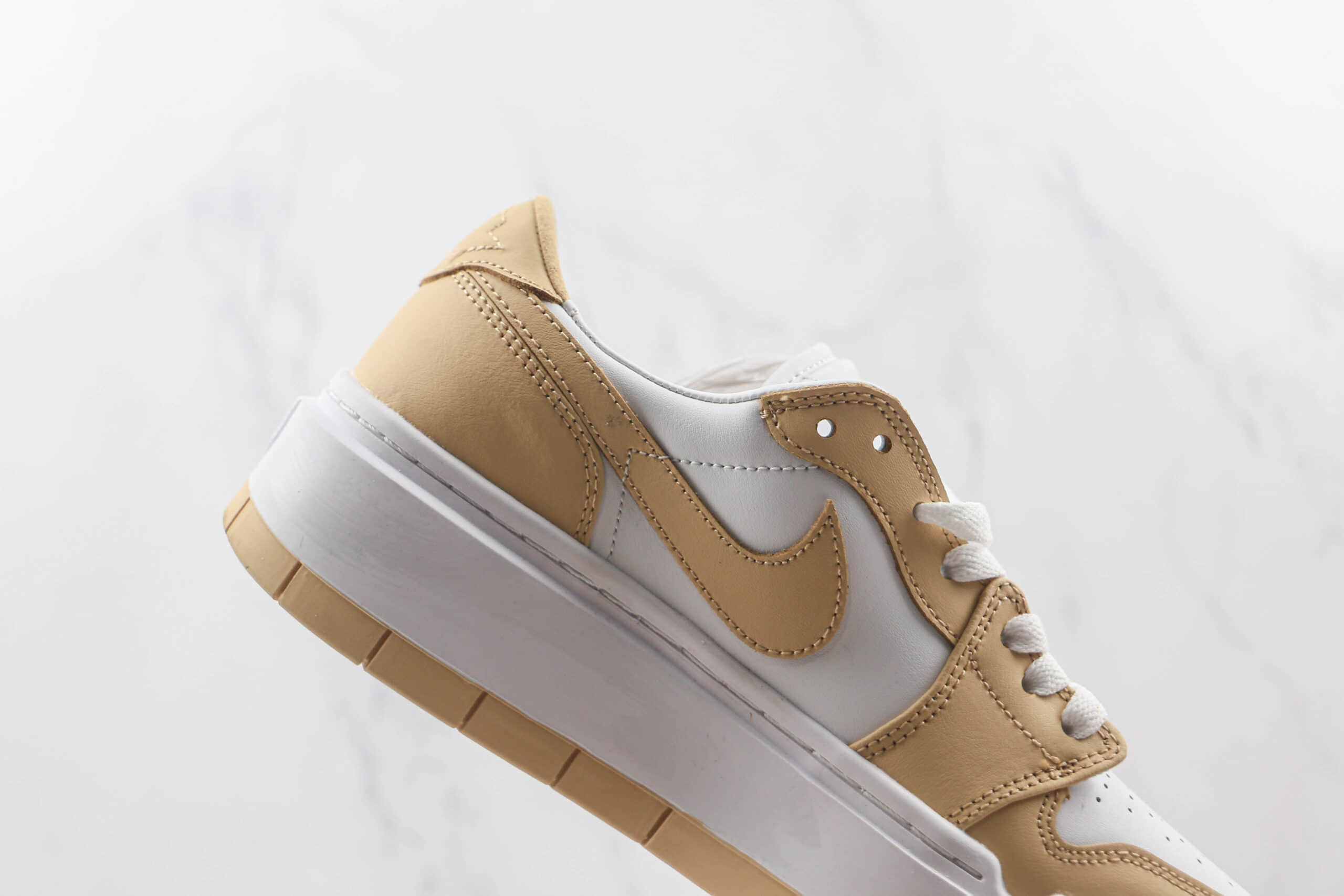 乔丹Air Jordan 1 Elevate Low SE纯原版本低帮AJ1白黄色厚底板鞋原楦头纸板打造 货号：DH7004-102
