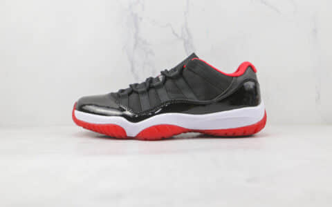 乔丹Air Jordan 11 Low Bred纯原版本低帮AJ11黑红篮球鞋原楦头纸板打造支持实战 货号：528896-012