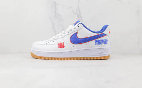 耐克Nike Air Force 1’07 Low x Undefeated联名款纯原版本低帮空军一号生胶底白蓝色板鞋内置气垫 货号：DM8461-100