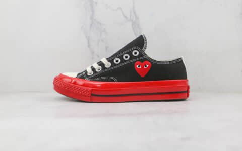 匡威Converse Chuck Taylor 1970s x CDG联名款公司级版本川久保玲低帮黑红色硫化板鞋原楦头纸板打造