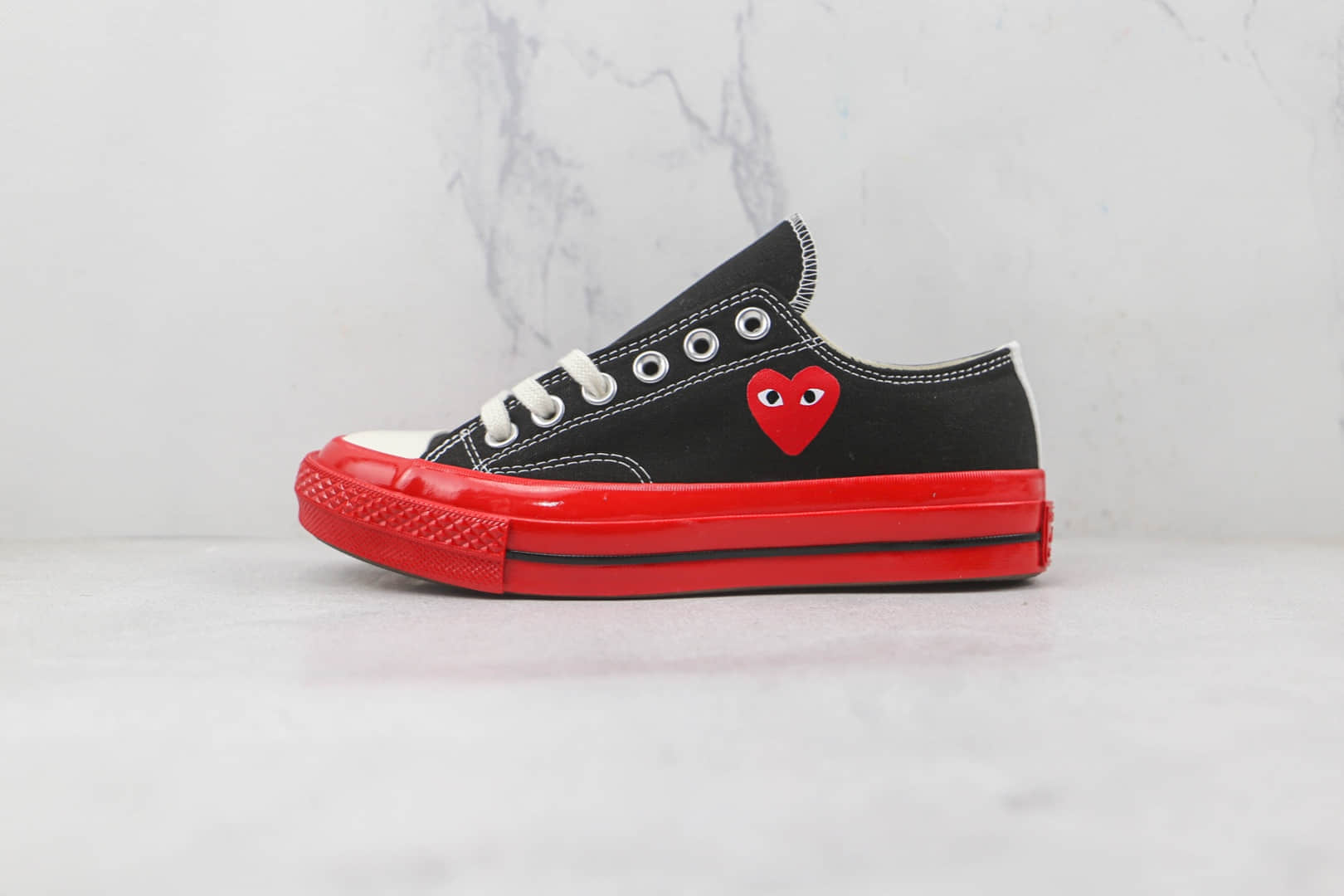 匡威Converse Chuck Taylor 1970s x CDG联名款公司级版本川久保玲低帮黑红色硫化板鞋原楦头纸板打造