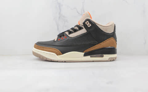 乔丹Air Jordan 3 Desert Cement纯原版本高帮AJ3黑水泥象皮爆裂纹篮球鞋原档案数据开发 货号：CT8532-008