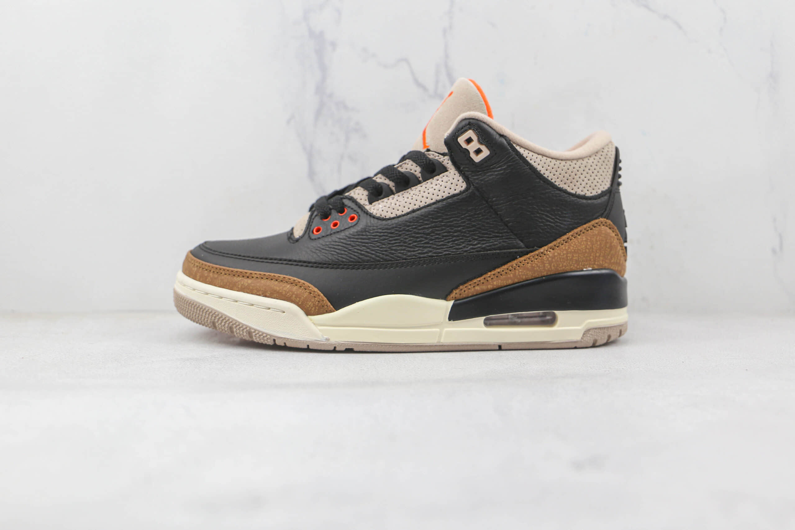 乔丹Air Jordan 3 Desert Cement纯原版本高帮AJ3黑水泥象皮爆裂纹篮球鞋原档案数据开发 货号：CT8532-008