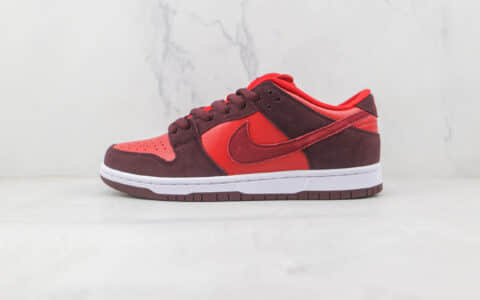 耐克Nike SB Dunk Low Cherry纯原版本低帮SB DUNK樱桃红配色板鞋内置气垫 货号：DM0807-600